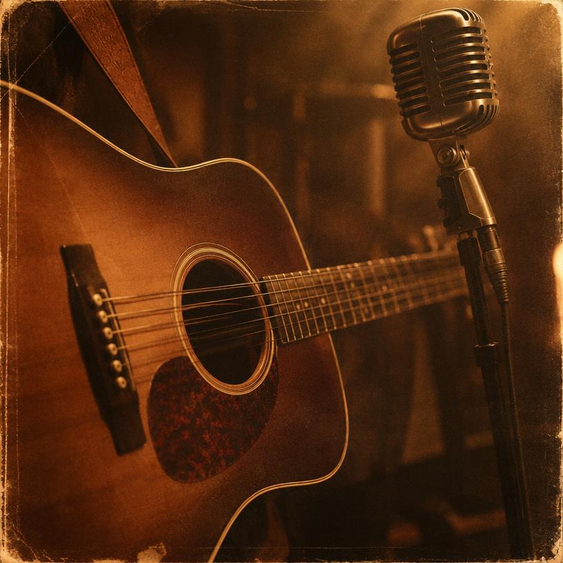 Gitarre und Mikrofon
